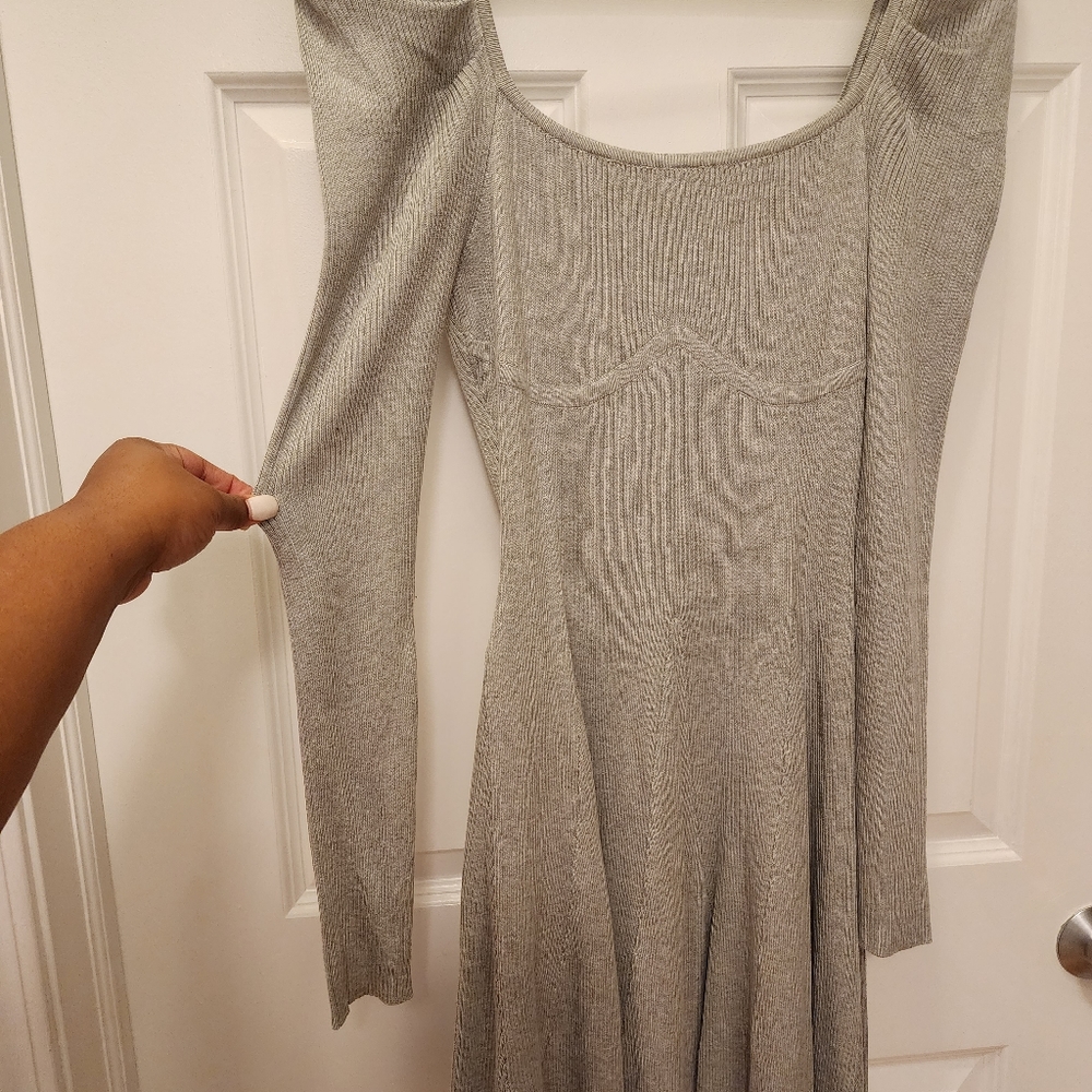 Gray A-Line Mini Dress - Picture 2 of 3